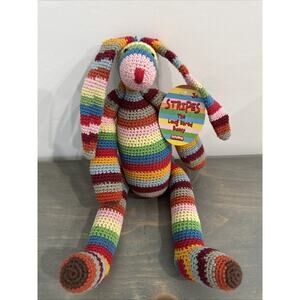 Rare STRIPES The Long Eared Bunny By Schilling Retired Muticolor NWT